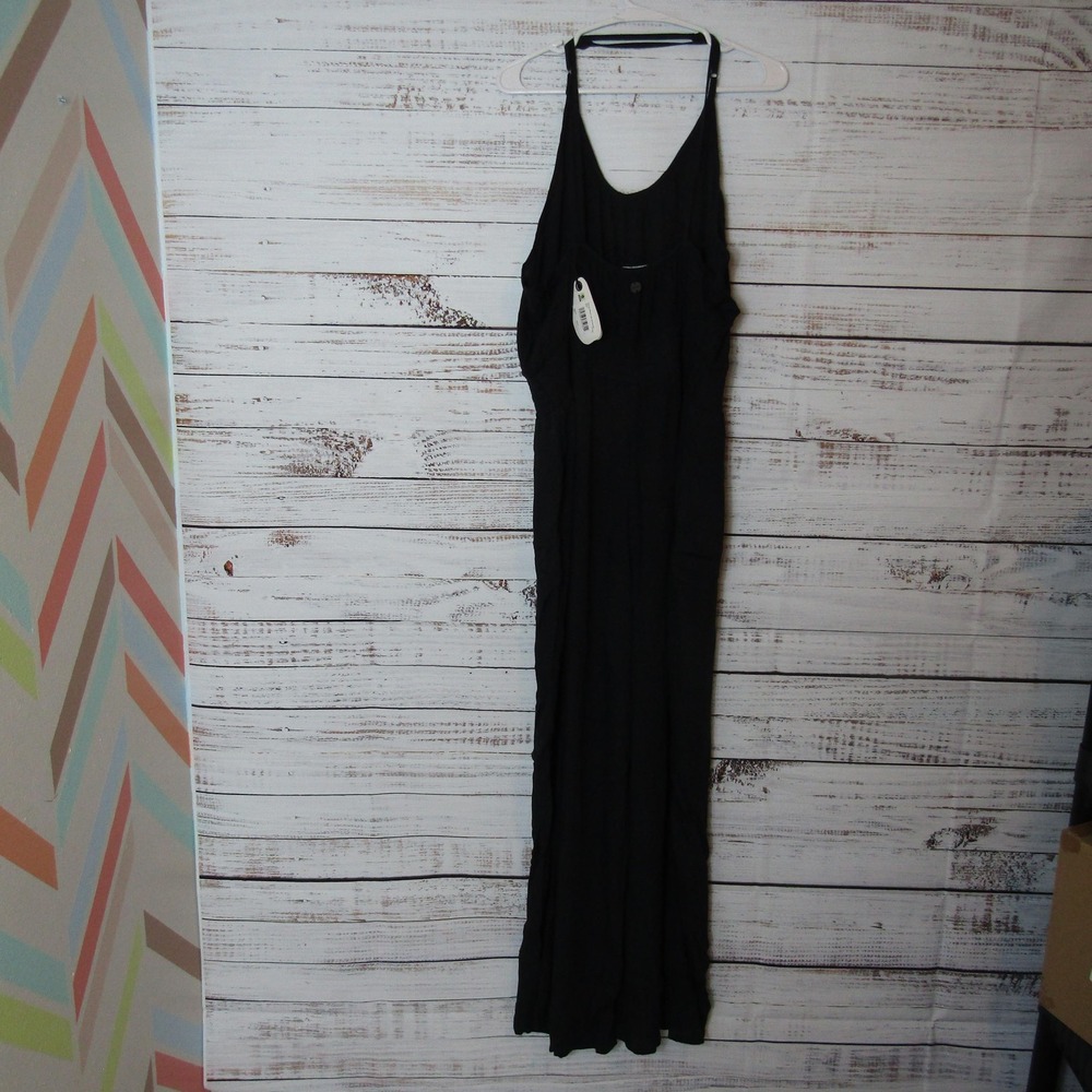 prAna Jumpsuit Womens Medium Black Fernie Wide Leg TENCEL Modal Sleeveless NWT - Picture 3 of 6